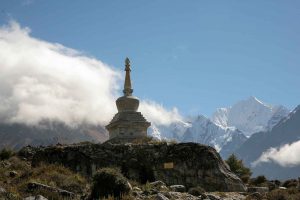 buddhist stupas in langtang valley 